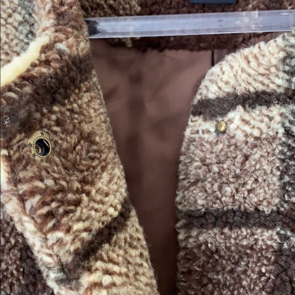 Sanctuary brown plaid teddy fleece jacket - Picture 5 of 9